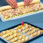 Farfalle aux épinards, champignons et oignons caramélisés